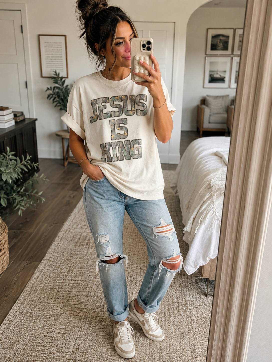 Jesus Is King Camo Tee