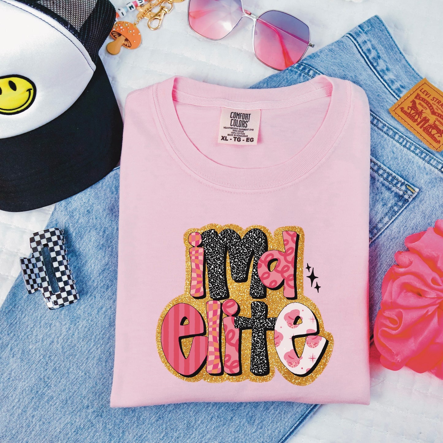 IMD Pink Glitter Team Tee