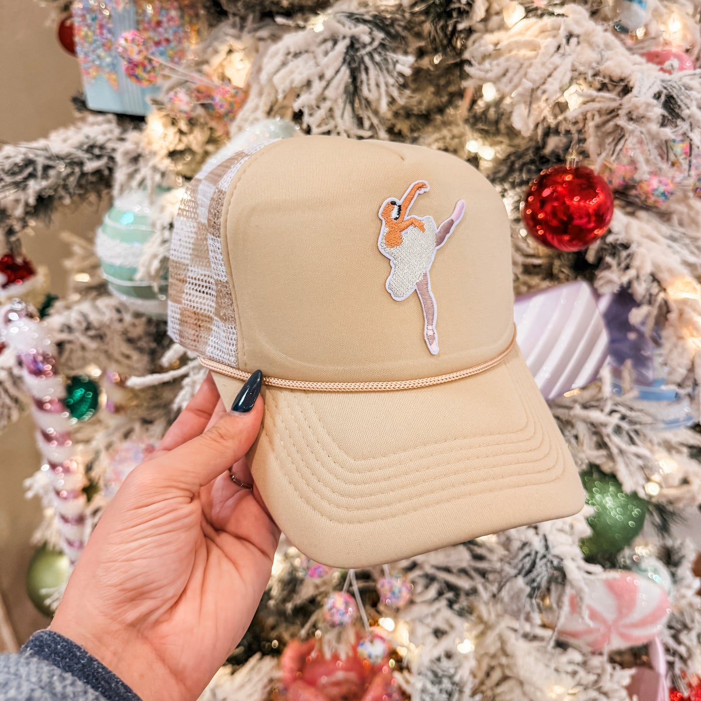 Dancer - Checkered Tan Trucker Hat