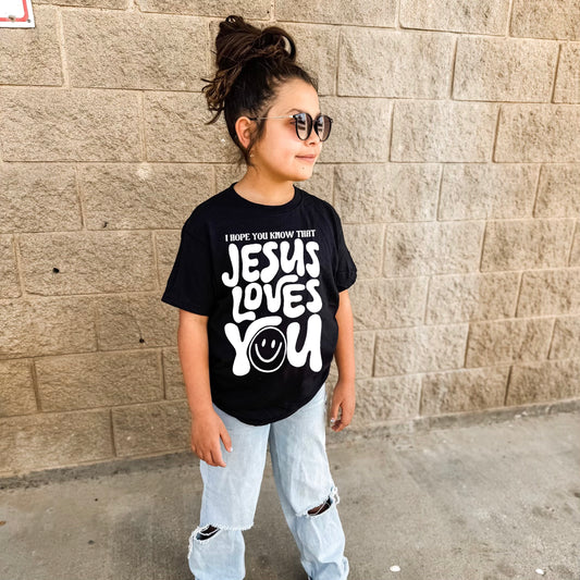 "I Hope You Know Jesus Loves You” Tee – Black Christian Graphic Shirt