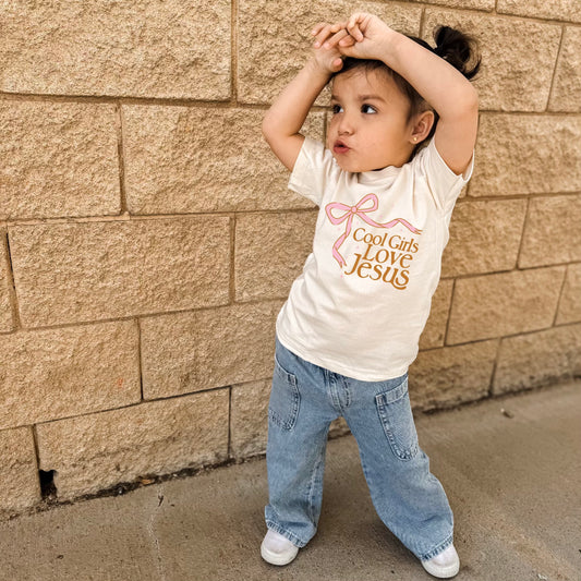 Cool Girls Love Jesus Kids Tee – Faith Based Graphic T-Shirt