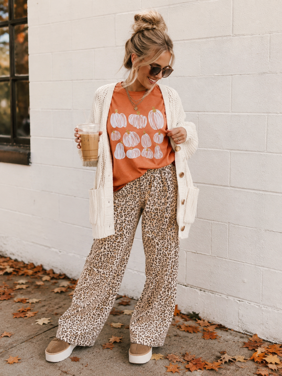 White Washed Pumpkin Fall Graphic Tee | Cute Autumn Shirt for Women