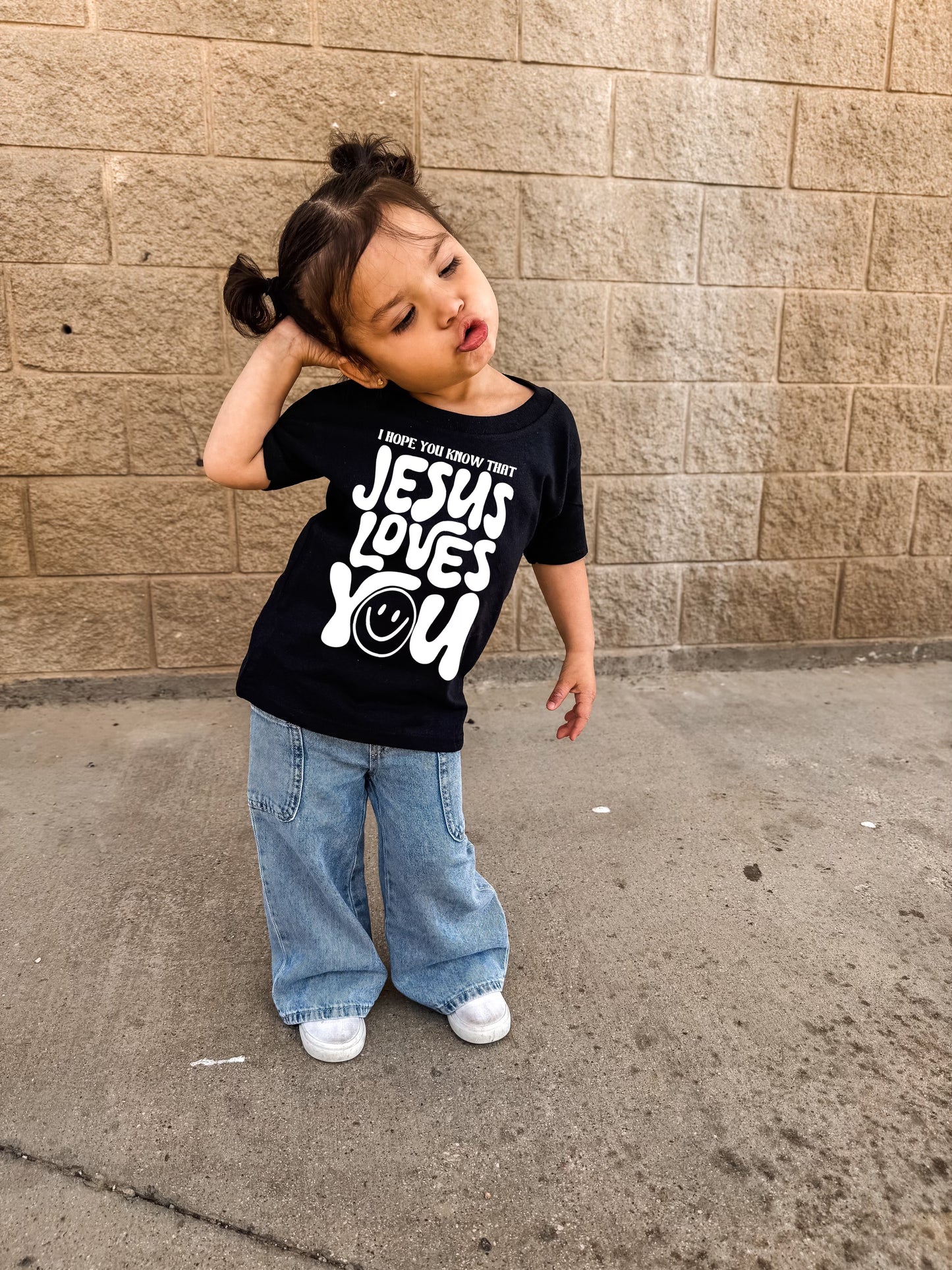 "I Hope You Know Jesus Loves You” Tee – Black Christian Graphic Shirt