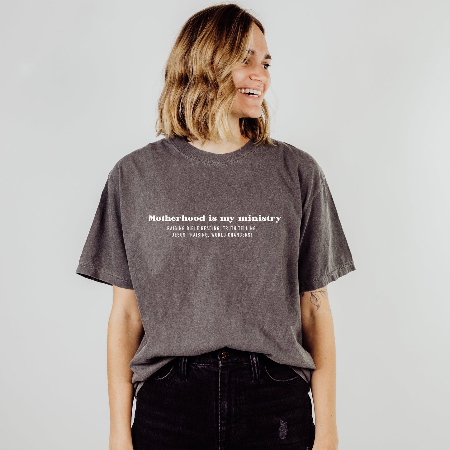 Motherhood Is My Ministry Comfort Color Tee