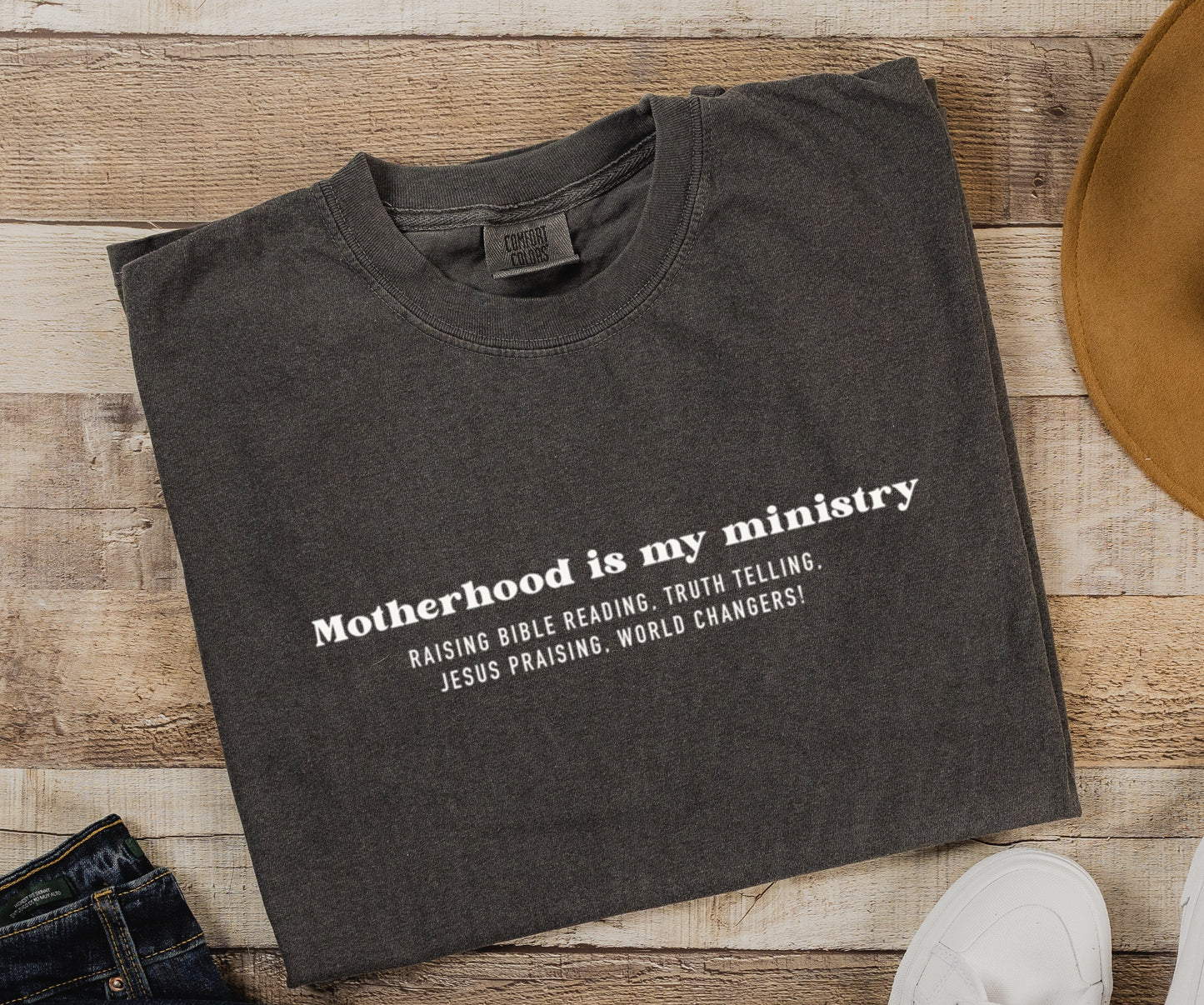 Motherhood Is My Ministry Comfort Color Tee