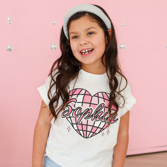 Heart Disco Personalized  Valentine Tee