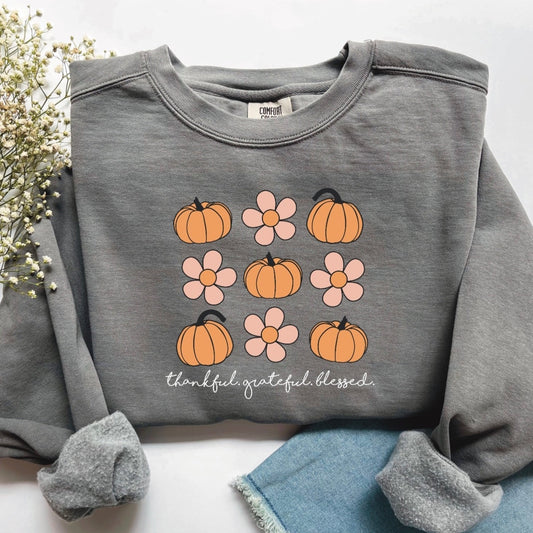 Thankful Pumpkin Daisy Comfort Color Shirt/Sweatshirt