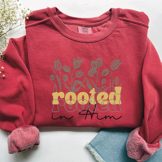 Rooted In Him Comfort Colors Sweatshirt