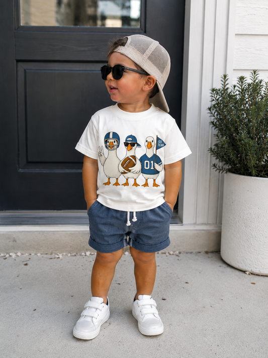 Game Day Kids Football Geese Tee - MULTIPLE COLORS