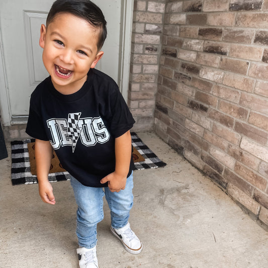 "Divine Power" Children's Tee: Jesus with Lightning Bolt