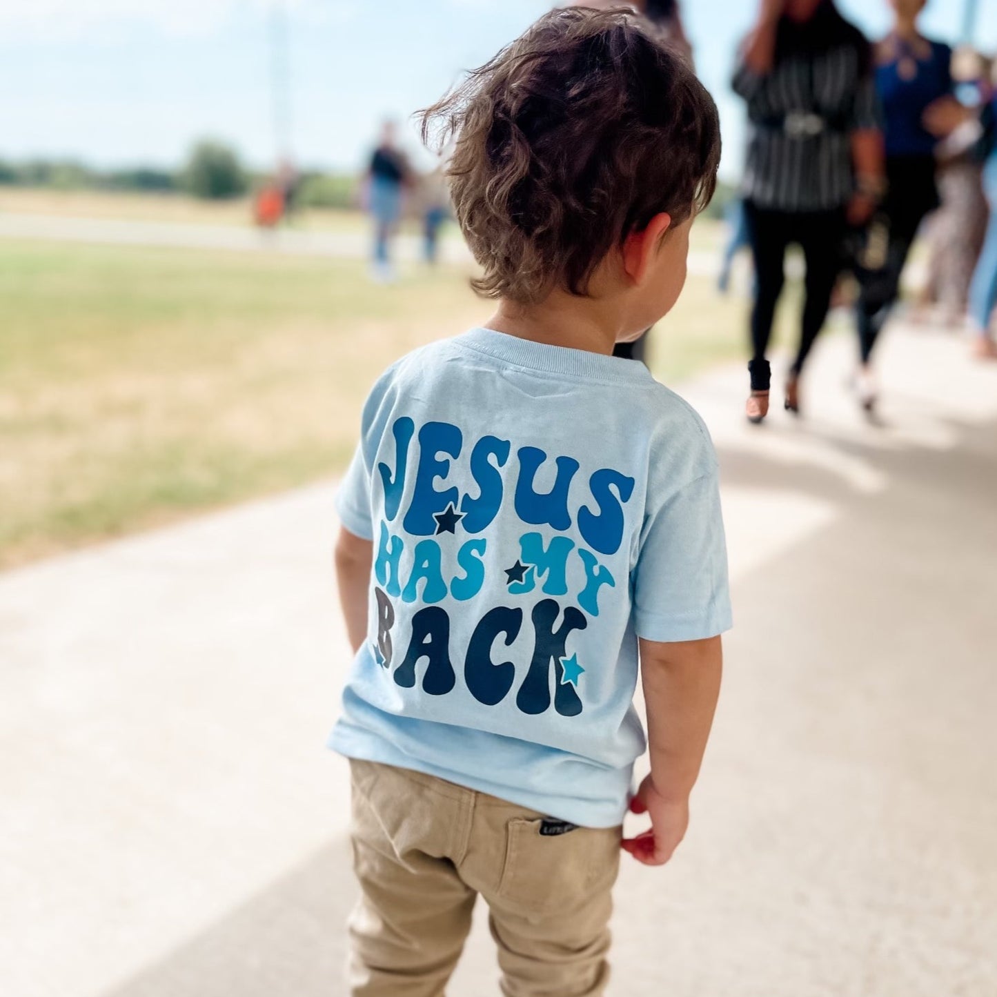 Jesus Has My Back - Blue Tee