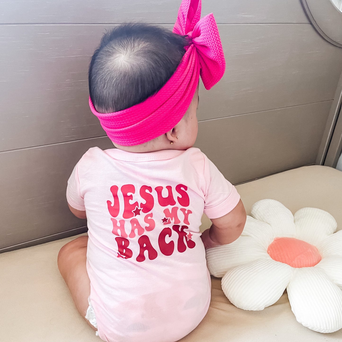 Jesus Has My Back - Pink Tee