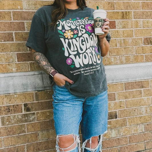 Motherhood is Kingdom Comfort Color Tee