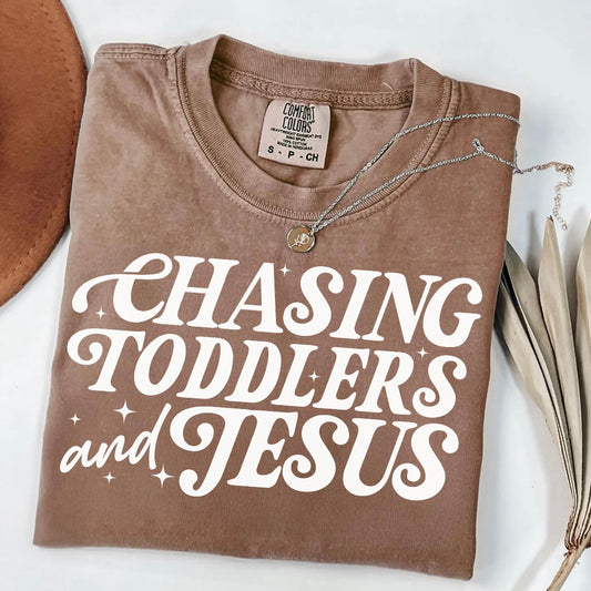 Chasing Toddlers & Jesus Adult Tee
