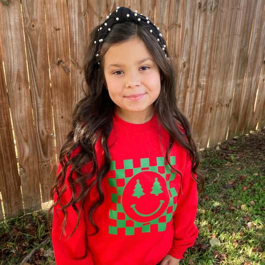 Kid's Christmas Checkerboard Sweatshirt