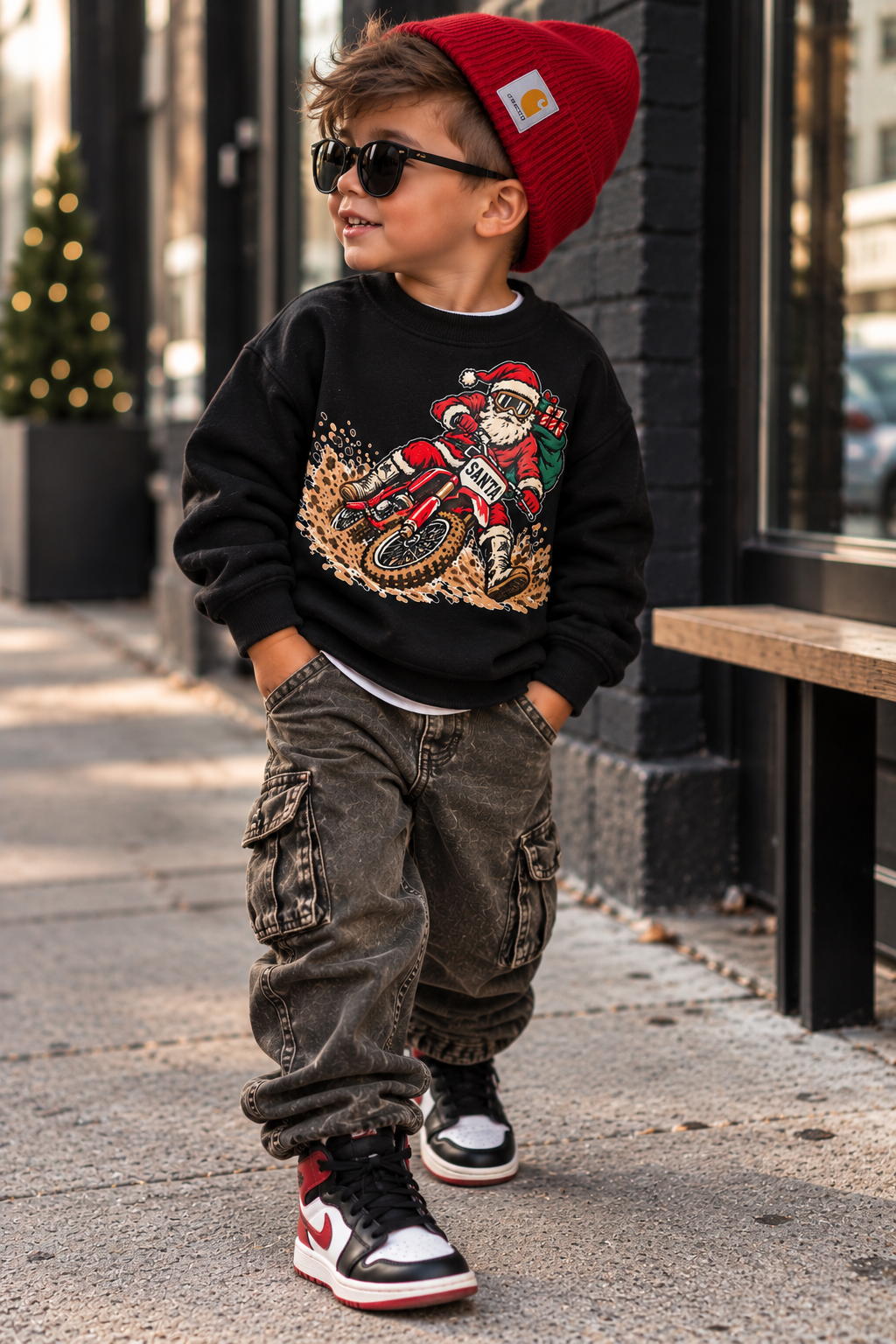 Santa Dirt Bike Christmas Sweatshirt